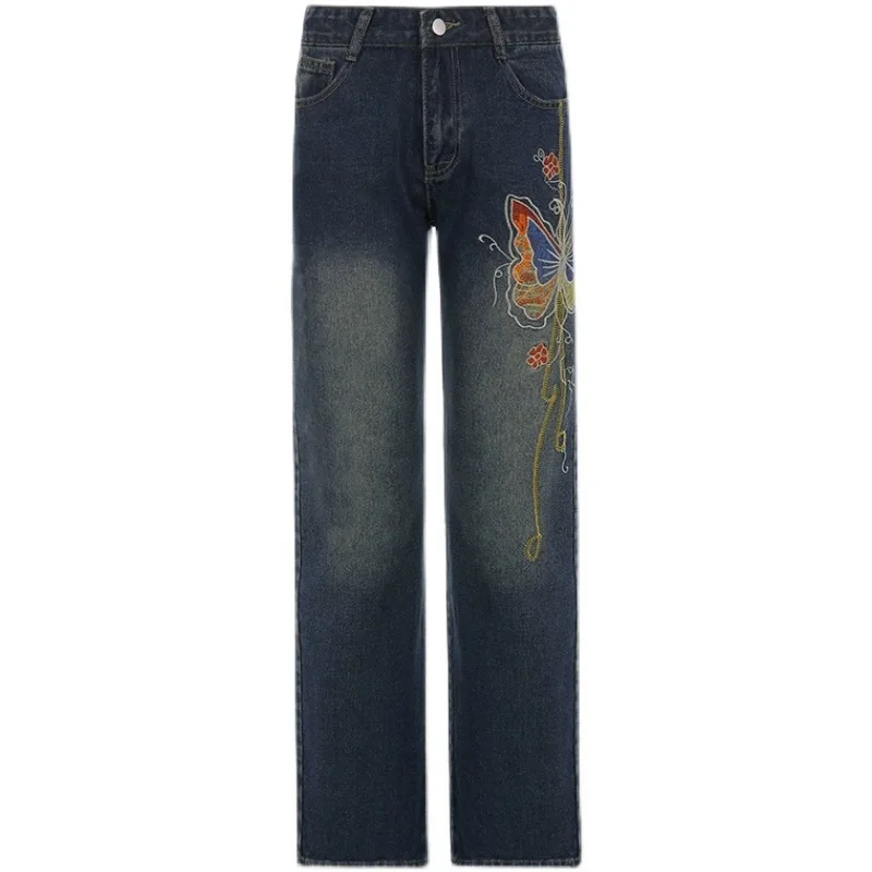 

Sweetown Low Rise Y2K Flare Jeans Butterfly Print Kawaii Jean Trousers Women Washed Vintage Aesthetic 90s Streetwear Denim Pants