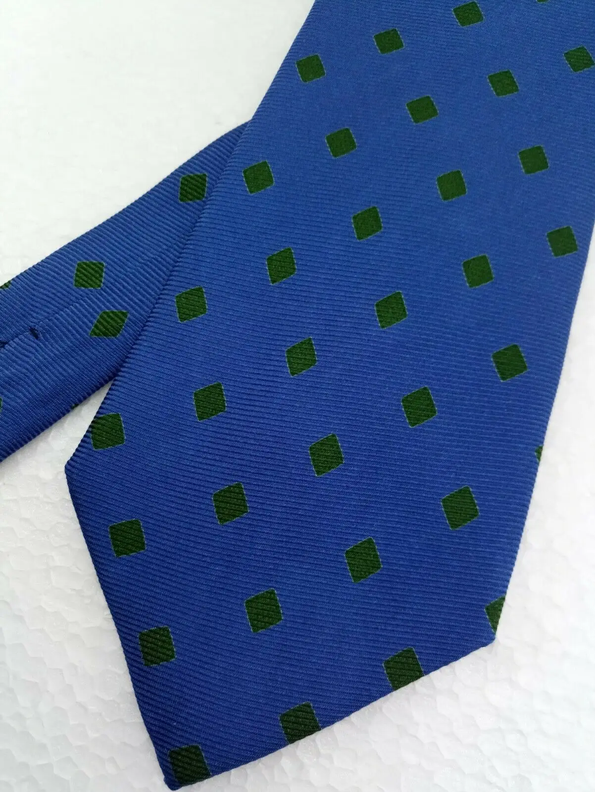Cravatta blu e green geometric Enrico Coveri mushroom long business/marriage |