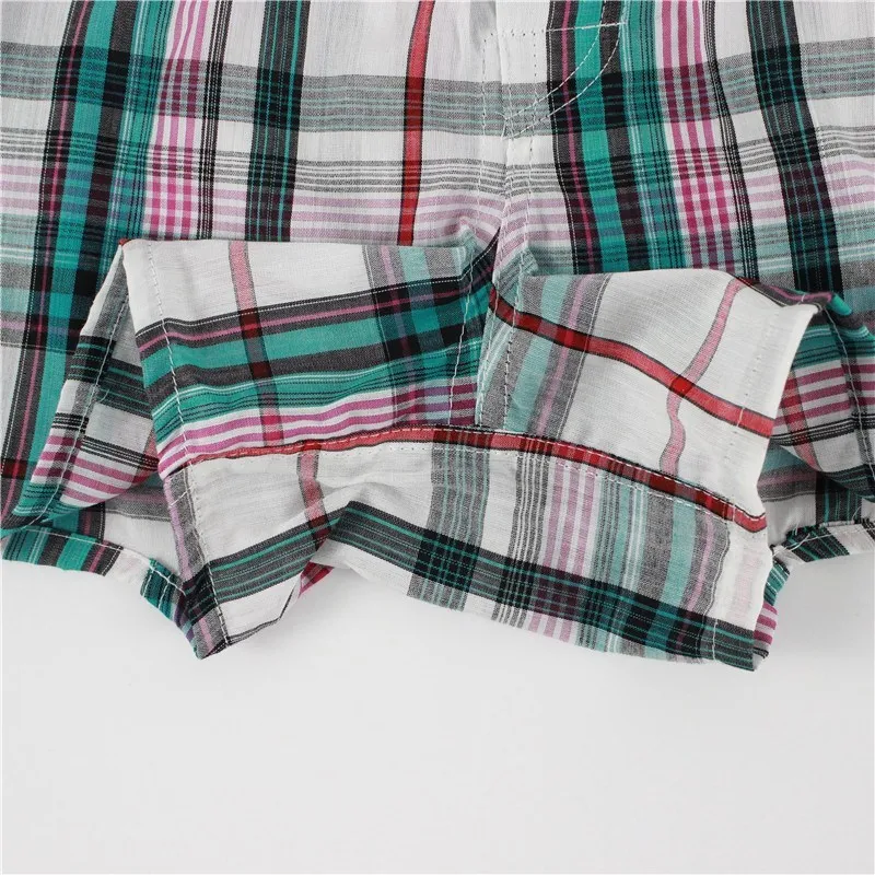 5pcs/lot Mens Underwear Boxers Shorts Striped Arrow Panties Casual Cotton Sleep Underpants Plaid Loose Comfortable Homewear