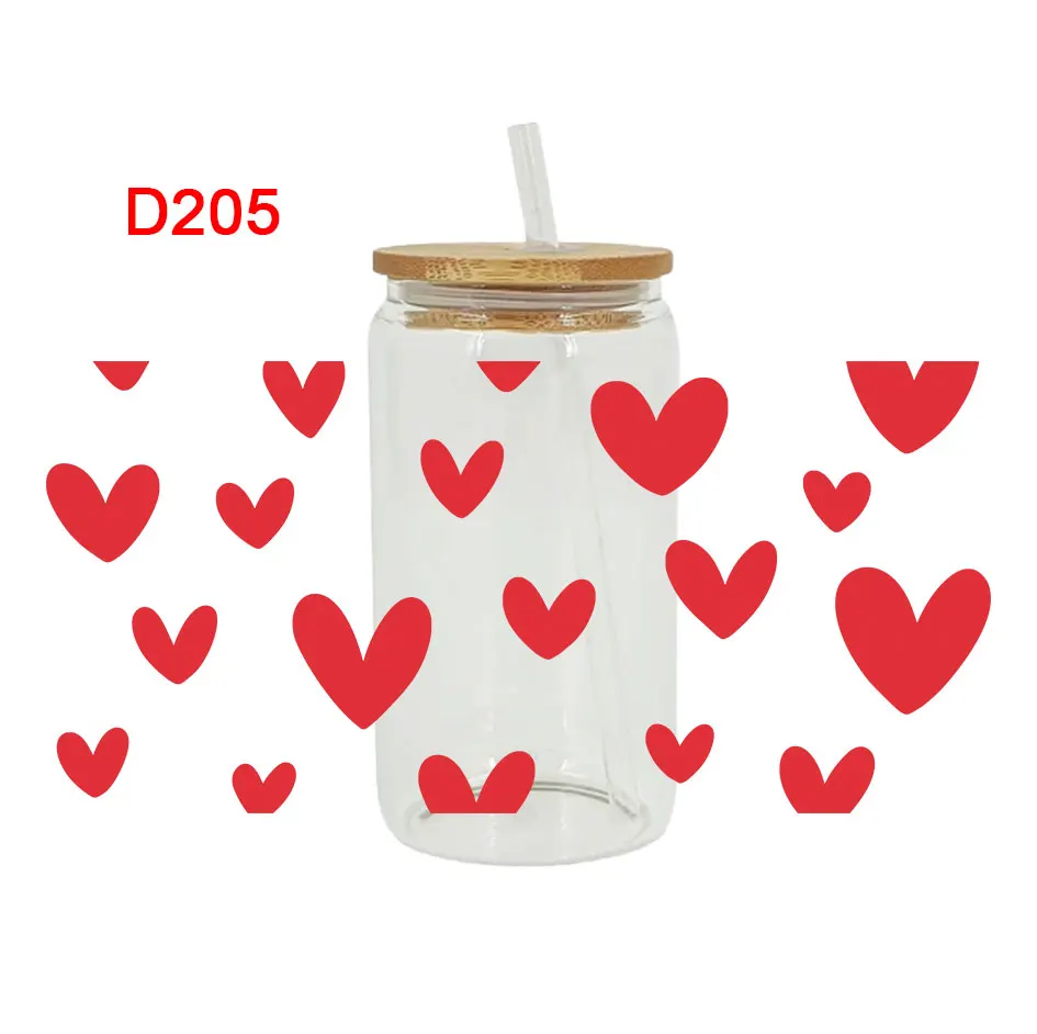 Наклейки для трансфера UV DTF обертки чашек День Святого Валентина печать стекла