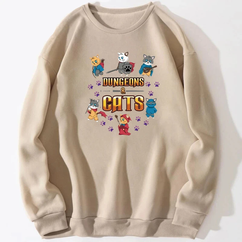 

Dungeons And Cats Sweatshirts Men Oversize Hoodie Hoodies Streetwear Sweatshirt Trapstar Crewneck Spring Autumn Pullovers Jumper