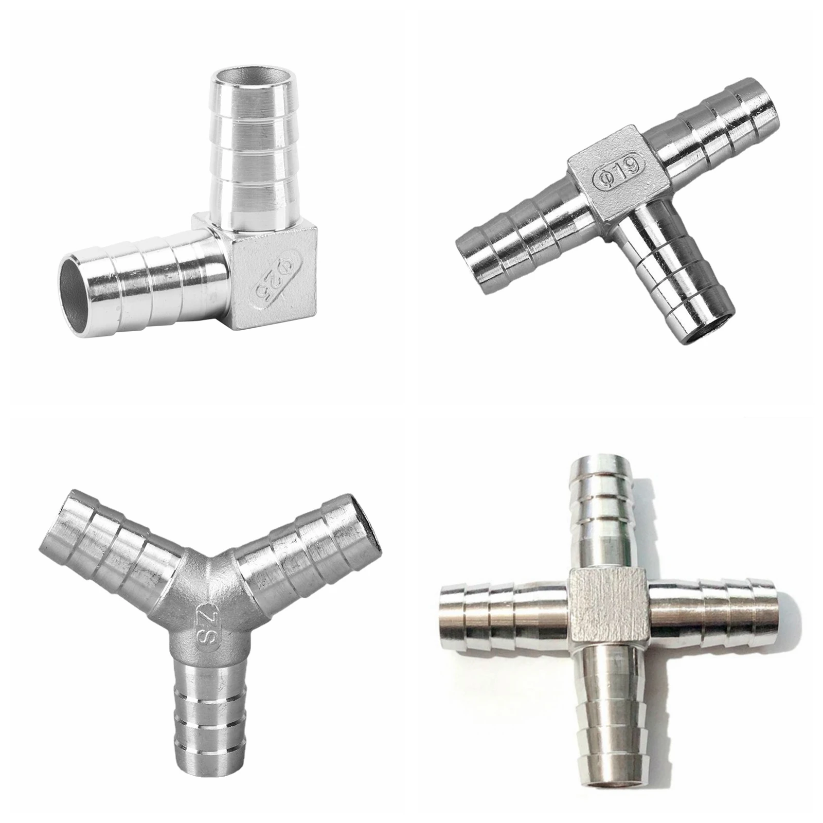 6 8 10 12 13 14 15 16 20 25 32 40 50 мм шланг с зазубринами коленчатый тройник U-образная форма 2 3 4 способа Hosetail разделитель 304 Нержавеющая вода газ