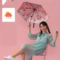 female portable umbrella folding uv protection cartoon pocket umbrella parasol cute windproof parapluie child products gift