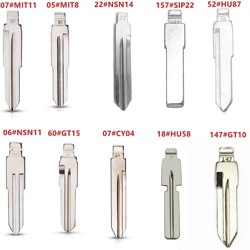 10 Упаковок Необрезанных Металлических Откидных Лезвий Для Дистанционного Ключа