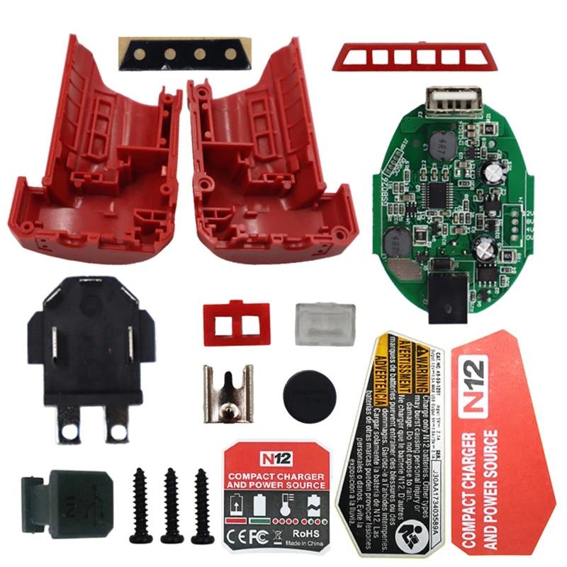 

N12 Adapter Component Charger Converter For Milwauke M12 12V Lithium Battery USB Device Mobile Phone Power Supply