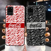 coca cola luxury phone case for samsung galaxy note 4 8 9 10 20 s8 s9 s10 s10e s20 plus uitra ultra black fashion etui soft