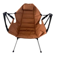 Durable Lounge Outdoor Camping Folding Beach Fishing Rocking Chair With Small Pillow