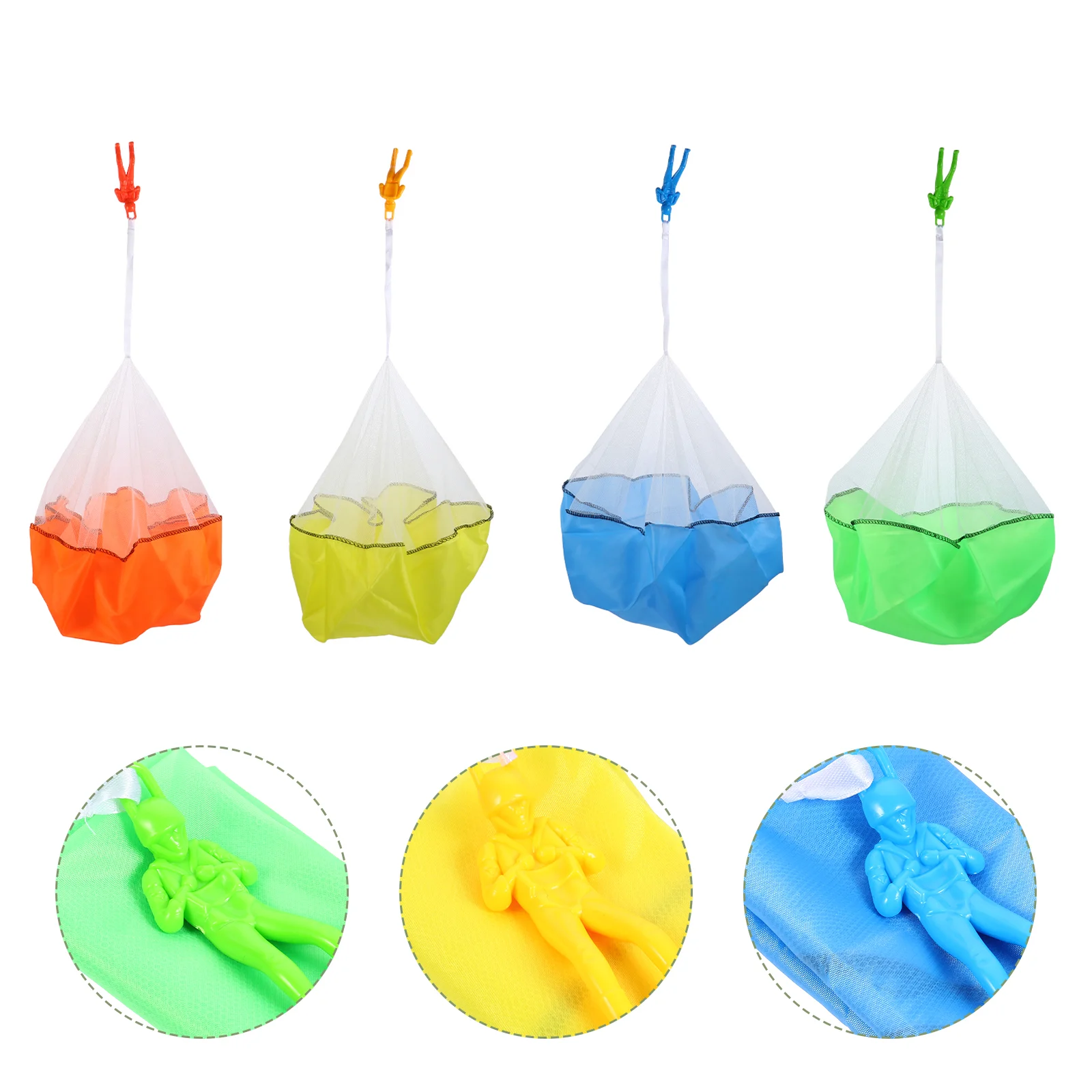

6 Pcs Hand Throwing Parachute Children's Toy Outdoor Fly Toys Polyester Cloth Mini Soldier