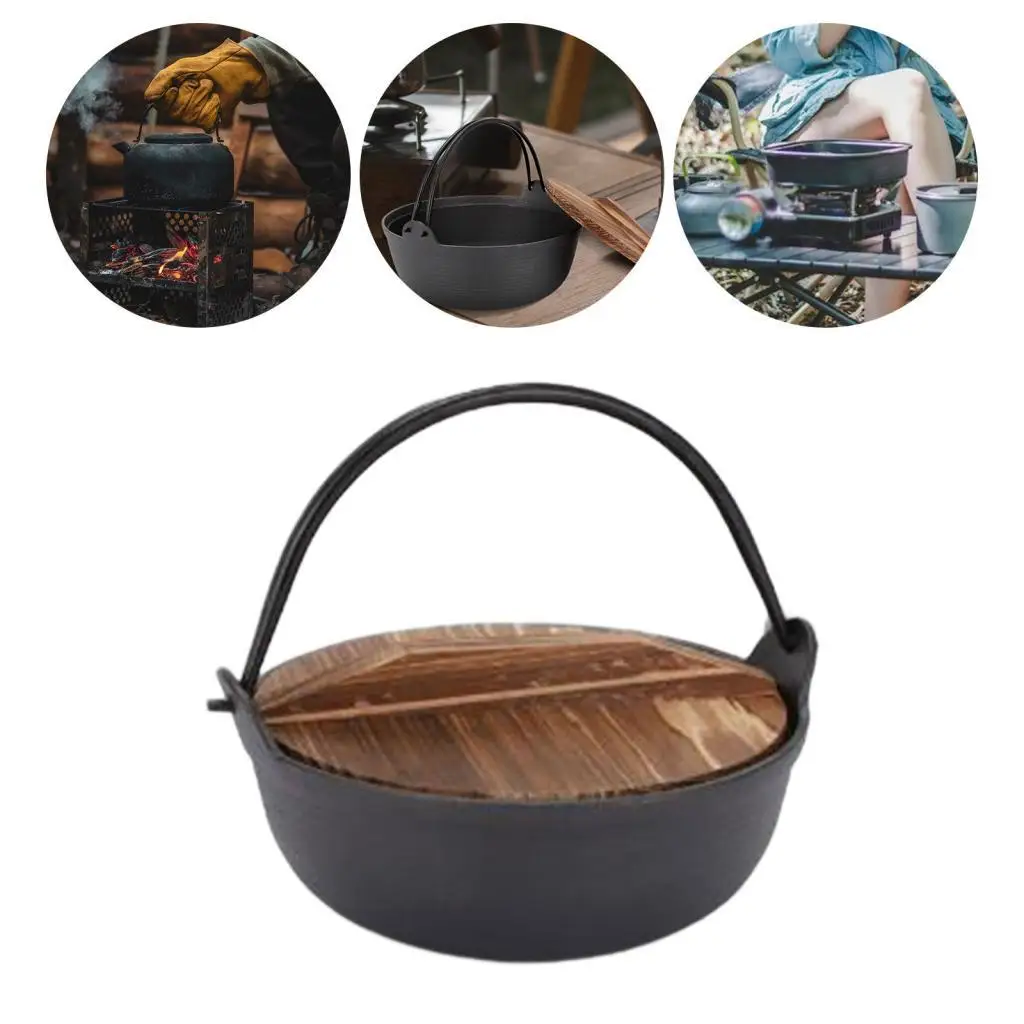 Чугунные кастрюли Sukiyaki чугунные для горячего огня кастрюля кемпинга Shabu диаметр