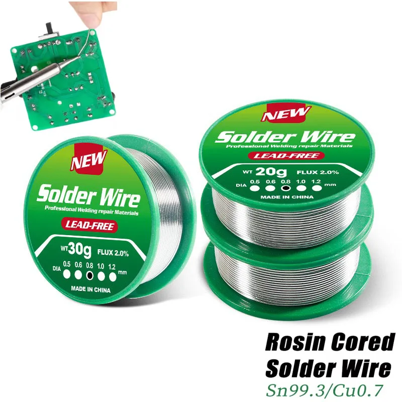 

Бессвинцовая паяльная проволока Sn99.3/Cu0.7, рулон паяльной проволоки высокой чистоты для ремонта электроники, защита окружающей среды, оловянная проволока, флюс