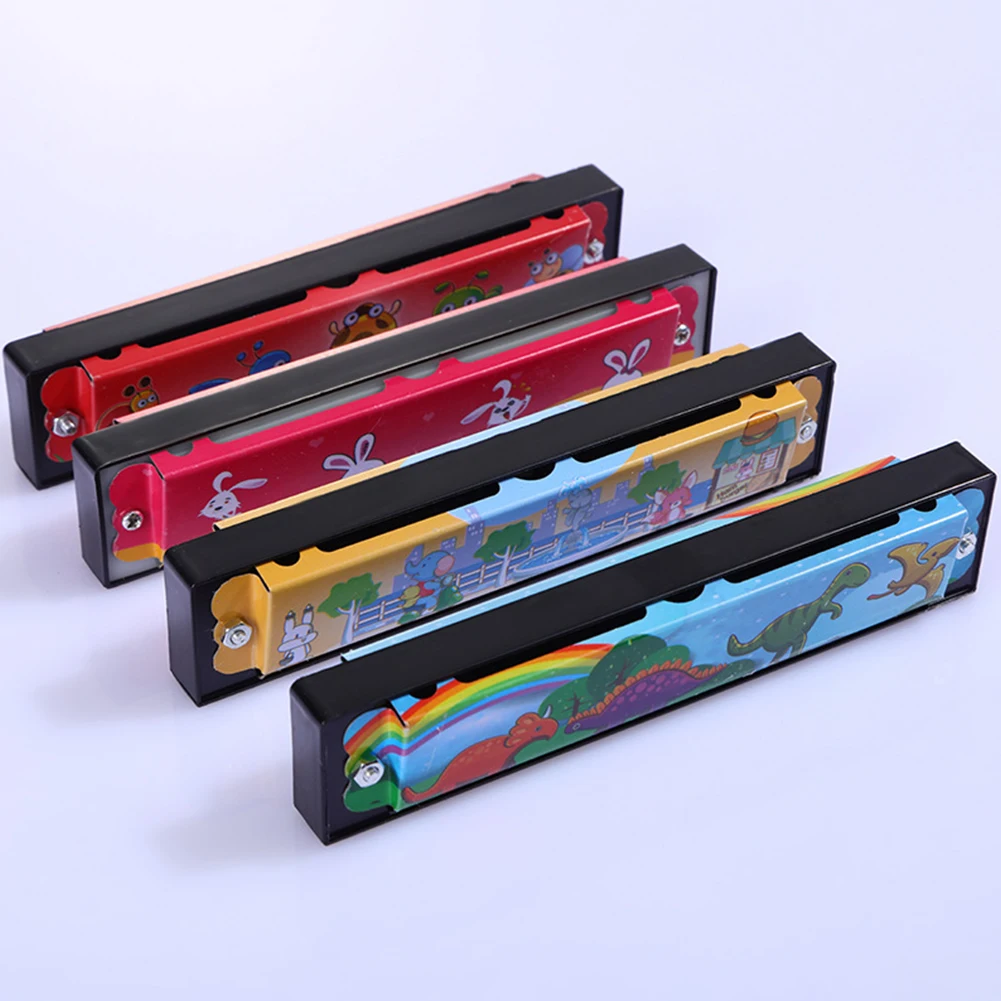 

16 Holes Harmonica Musical Instrument Montessori Educational Toys Wooden Metal Mouth Organ Harmonicon Gifts For Kids