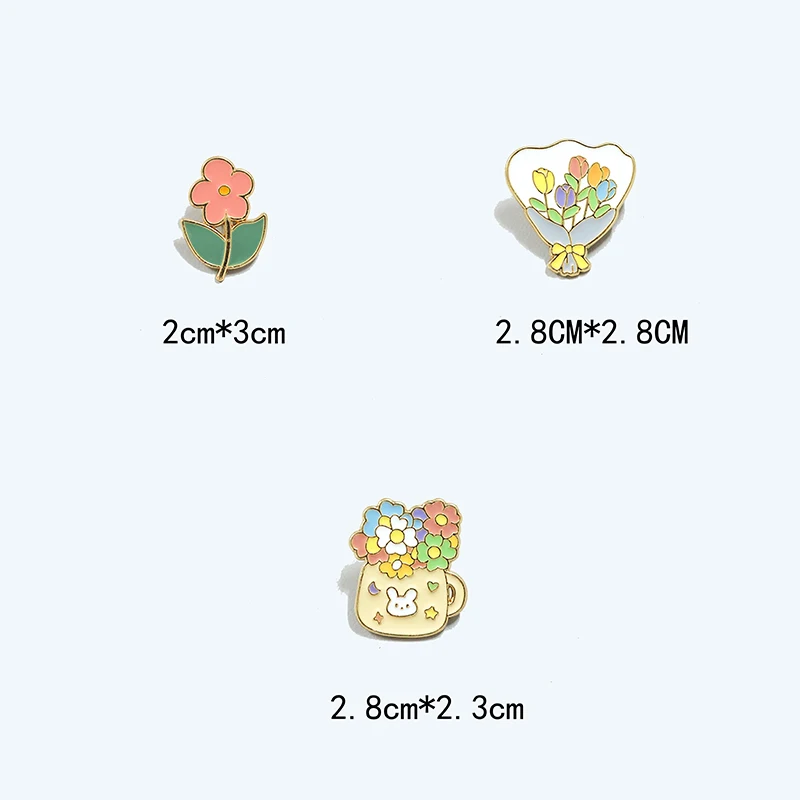 Милые декоративные броши в виде цветов из мультфильма металлические красивые