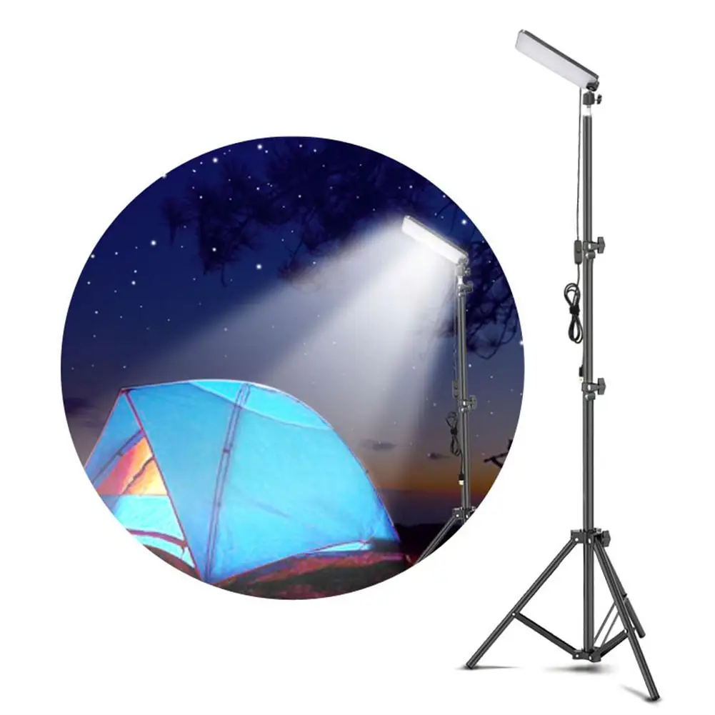 

1pcs Multifunction Portable LED Camping Lantern Adjsutable Tripod Stand Pole Outdoor Work BBQ USB Light Powerful Light