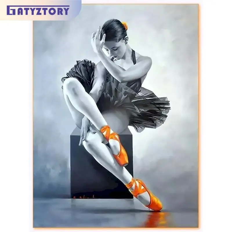

GATYZTORY 5d Diamond Painting Girl dance Full Square/Round Drill Diamond Embroidery Mosaic Portrait Needlework Craft Kit Home De