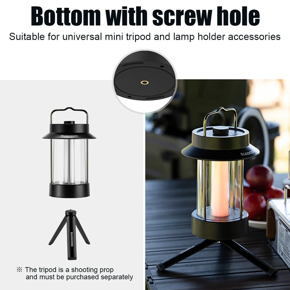 

Blackdog Hanging Lantern Type-C USB Rechargeable Camping Atmosphere Lights 3 Gear Power Display for Travel Hiking Emergency