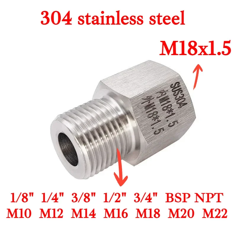 

Переходник фитинга из нержавеющей стали 304 M18-M10-M14