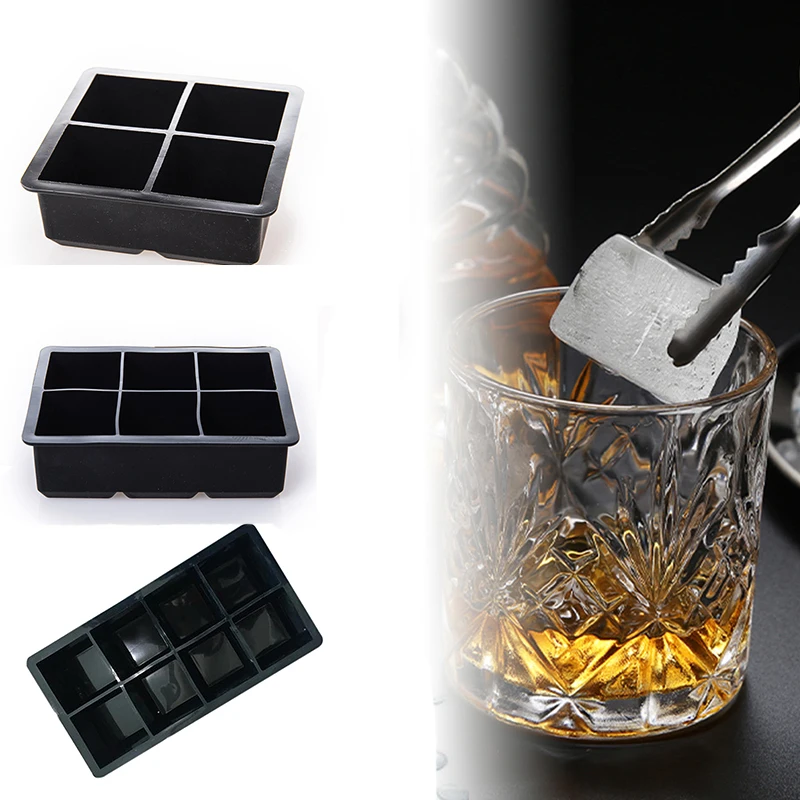 4/6/8 большой силиконовый лоток с формой для кубиков льда крышкой формы из пищевого