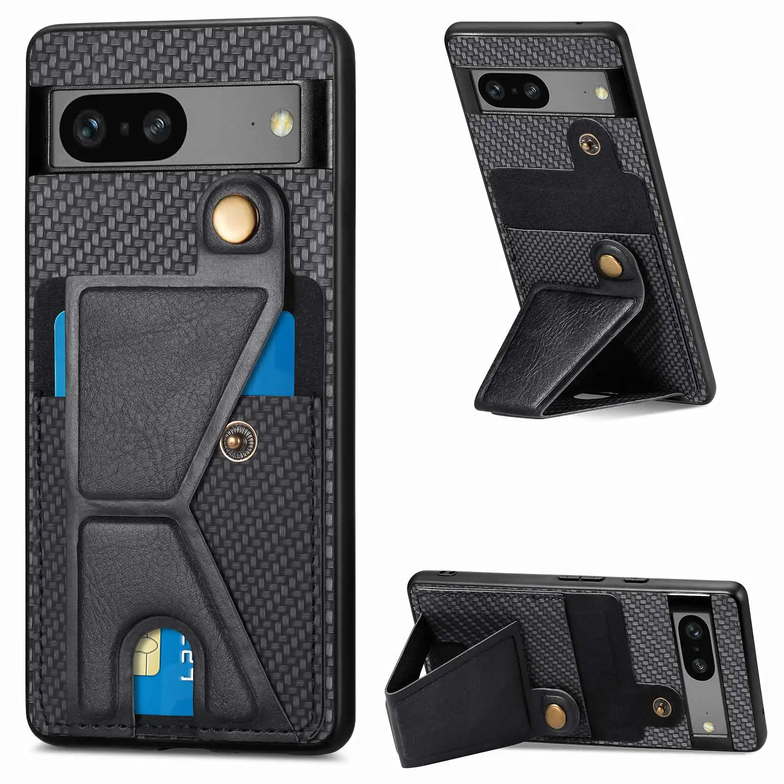 

Card Slots Wallet Case for Google Pixel 7 7 Pro 7A Foldable Kickstand Cover for Google Pixel 6 6 Pro Pixel 6A Car Holder Magnet