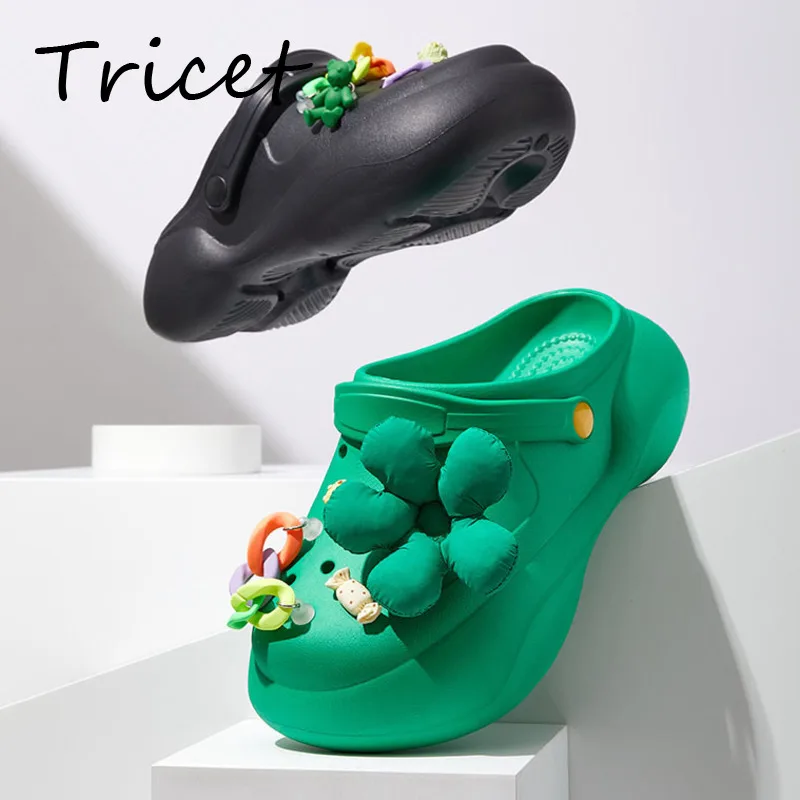 

2022 Summer Women Clogs Garden Shoes EVA Female Beach Slides Thick Sole Home Slippers Increased Flip Flops For Women Ladies