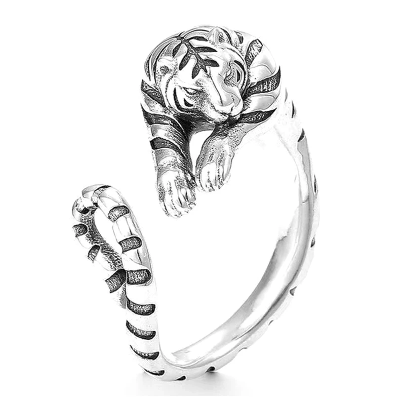 Elegant Ring Punk Tiger Finger Ring Thin Adjustable Tail Ring Animal New Year