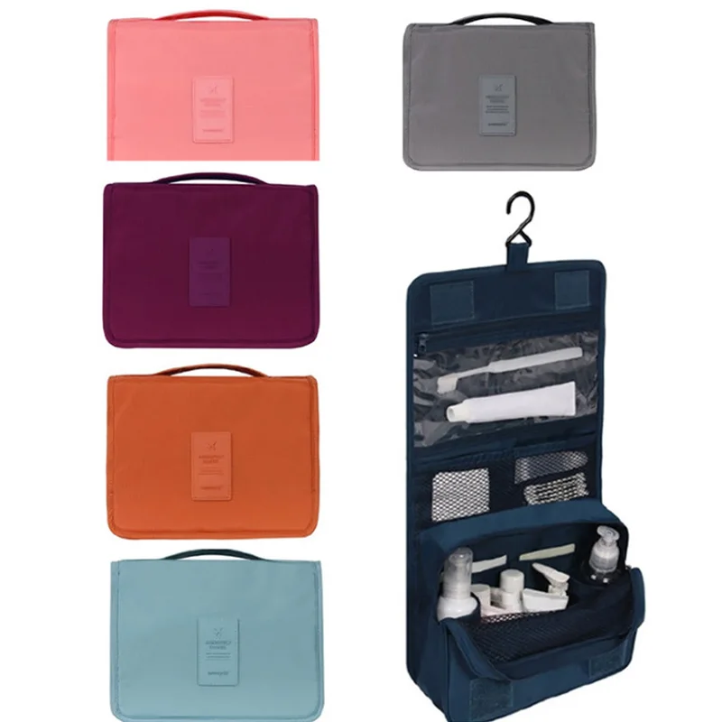 

Makeup Cosmetic Bag Washing Waterproof Hanging Hook Divider Organizer Travel Portable Portable Multifunctional