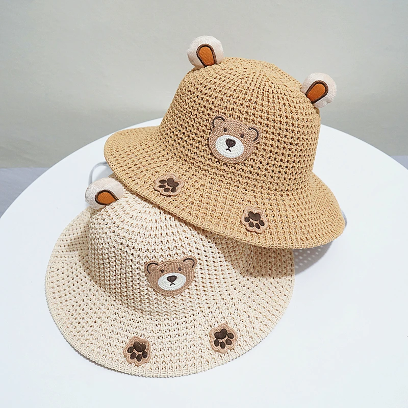 

2023 New Fisherman's Hat Children's Summer Sunshade Straw Hat Big Brim Boy's Sunscreen Hat Baby Beach Hat Girl Baby Basin Hat