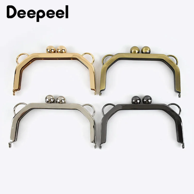 1/2Pcs Deepeel 14CM Smooth Framework Metal Purse Frame Bag Handle Sewing Brackets Wallet Kiss Clasp Handles Hardware Accessories | Багаж и