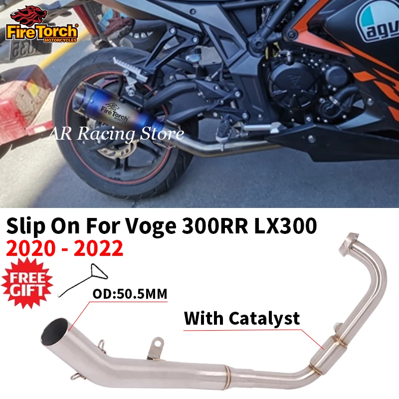 

Slip On For Voge 300RR Voge300RR LX300 2020 - 2022 Front Link Pipe Escape Moto Motorcycle Exhaust System modify Stainless steel