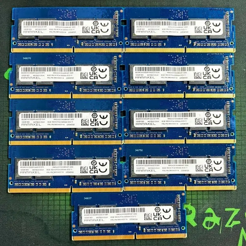 Фото RAMAXEL RAMS DDR4 8 ГБ 3200 МГц Память для ноутбука ddr4 8 ГБ 1RX16 PC4-3200AA-SCO-11 SODIMM Память для ноутбука 1,2 В №2