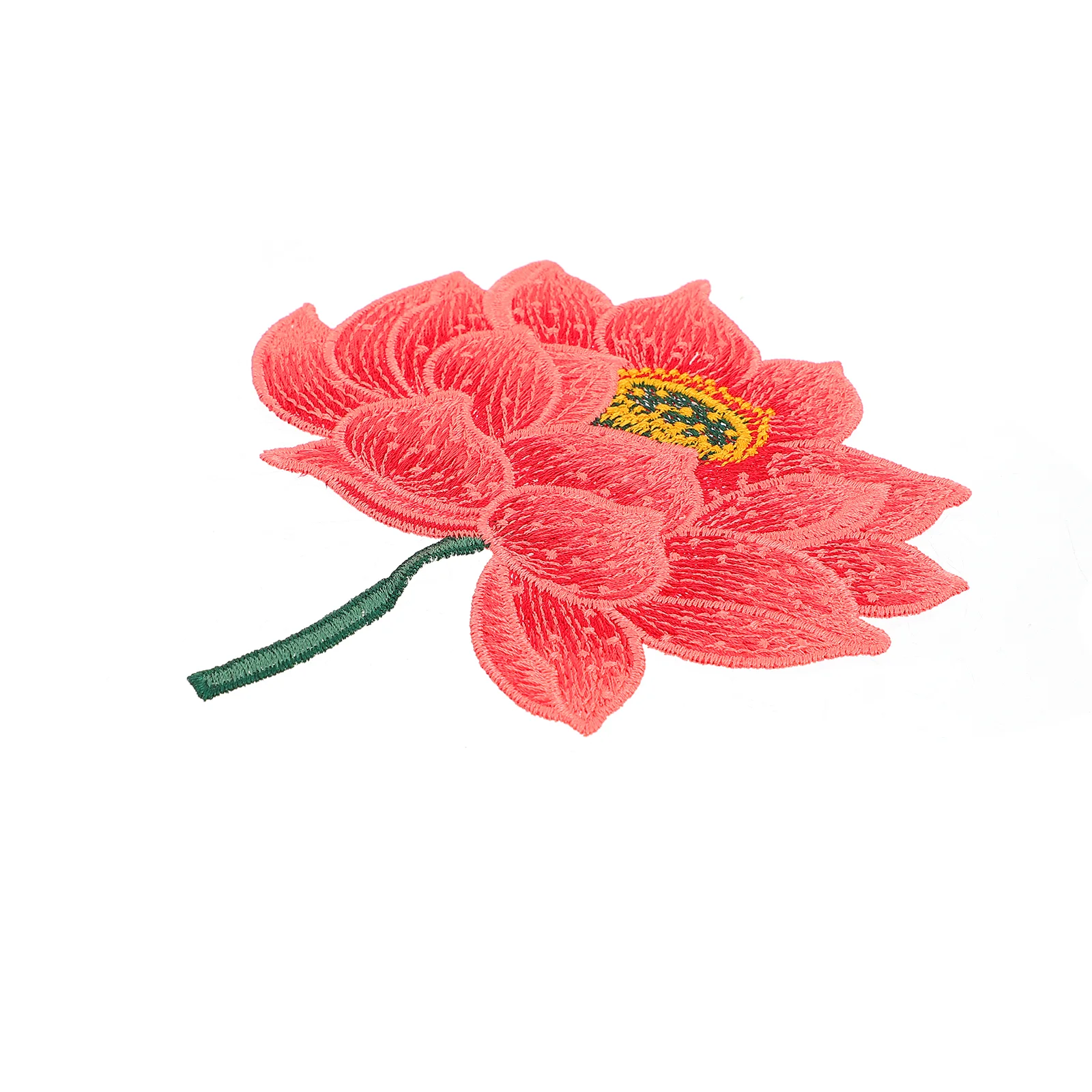 

Applique Embroidery Patches Girls Red Dress Diy Iron Flower Decals Shirt Stick Embroidered