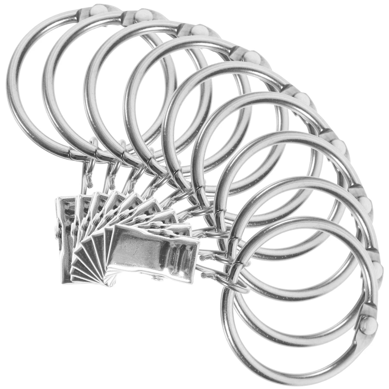 

50 Pcs Clip Ins Curtain Hanger Clips Ring Clamp Shower Sliding Iron Pole Rings Bath