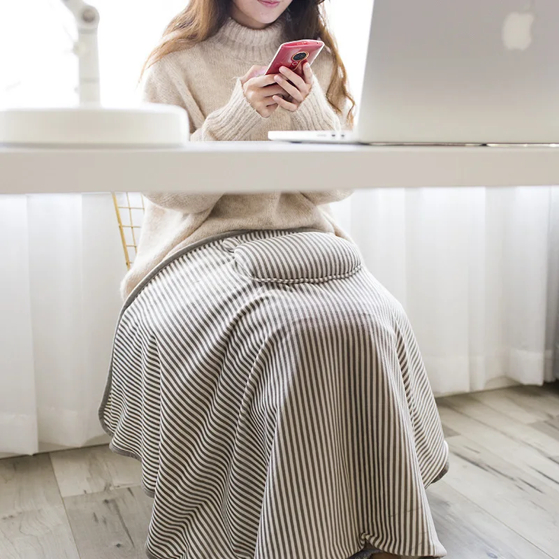 Warm Wireless USB Electric Blanket Cordless Heated Shawl Washable Warm Knee Pads Portable Heated Blanket Throw for Travel Office