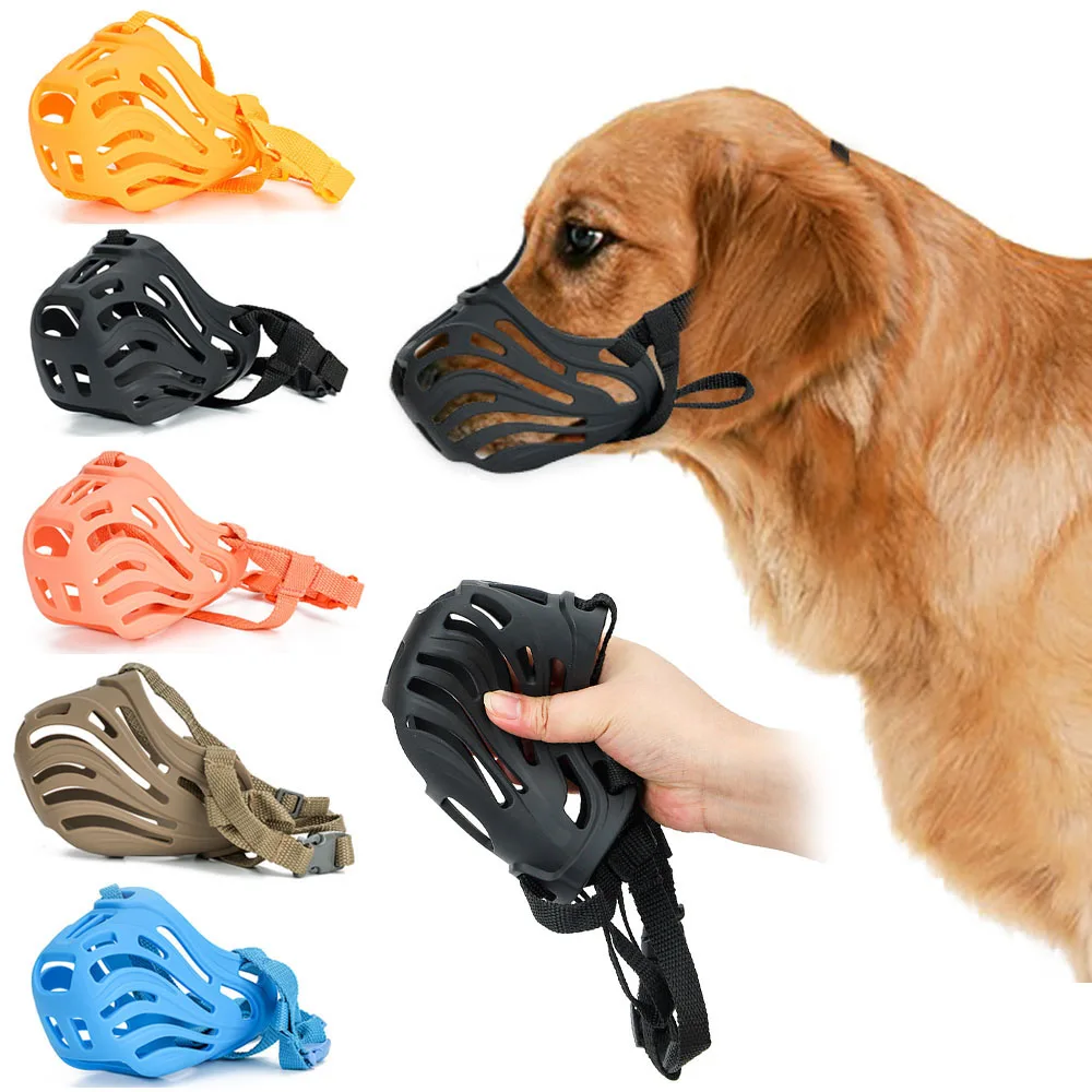 

Dog Muzzle Soft Plastic Mask For Pet Dogs Anti Bite Stop Barking Small Large Dog Mouth Muzzles Adjustable Pet Dog Accessories