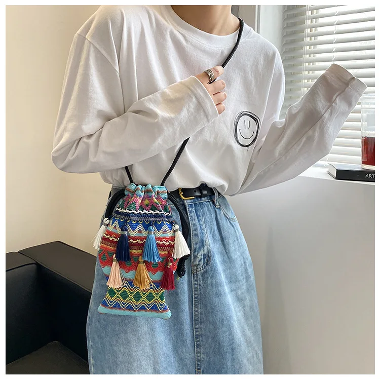 Модная сумка через плечо в национальном стиле для женщин универсальная плетеная