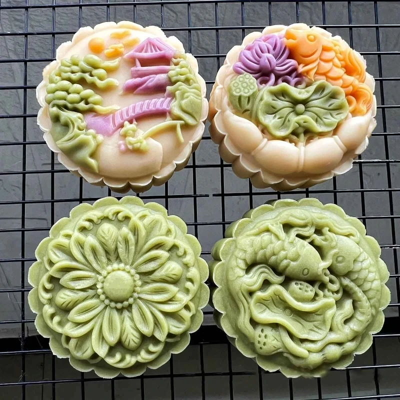 

150g/200g Plastic Material Mooncake Mold Mooncake Stamp Moon Cake Moulds