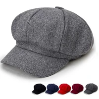 painter hat trendy skin touch warm solid color octagonal beret hat fashion accessories beret hat octagonal cap