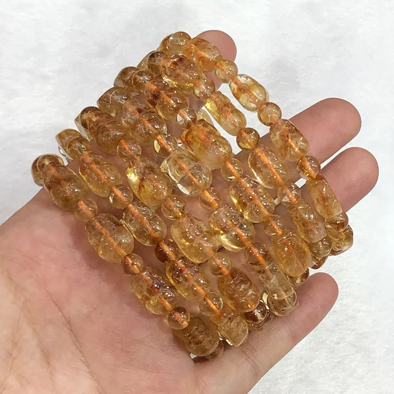 Руда цитрин Pi Xiu женский один круг подходящий ко всему желтый ташань браслет