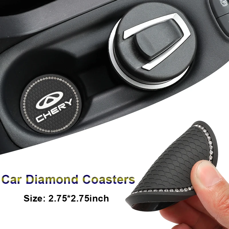 

Car Diamond Water Coasters Slip Pad Storage Interior Mat for Peugeot 206 207 208 307 308 3008 2008 508 407 5008 Rcz Accessories