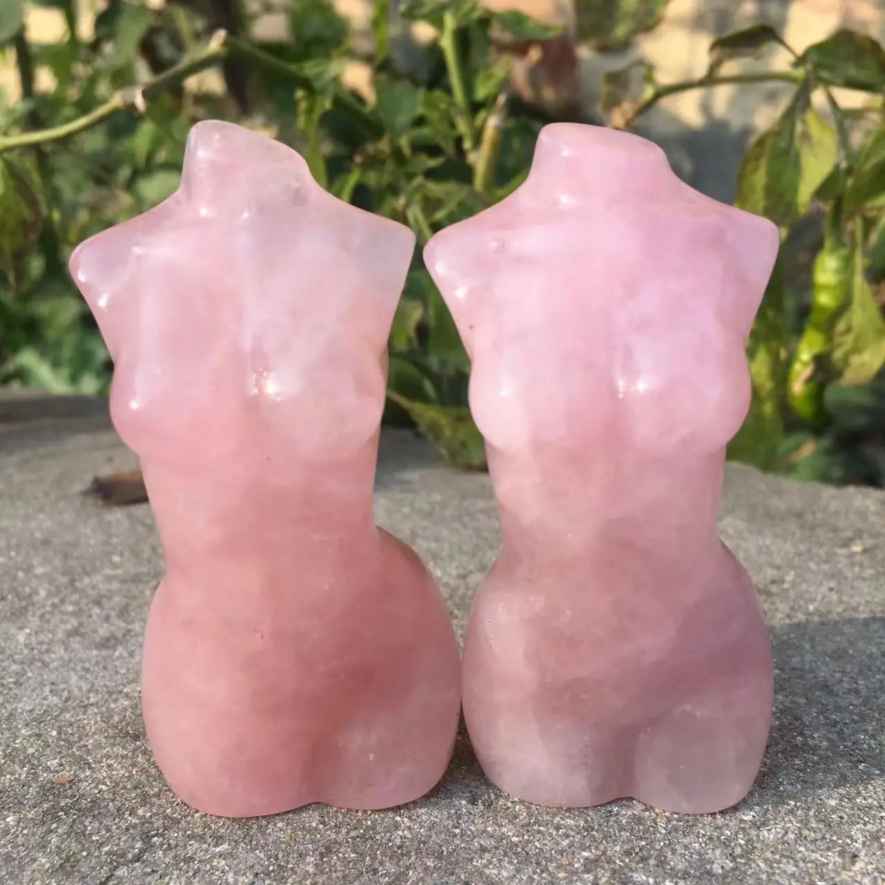 

Crystal Goddess Natural Rose Quartz Statue Pyrite Carved Woman Torso Red Obsidian Gem Body Sculpture Polished Energy Healing