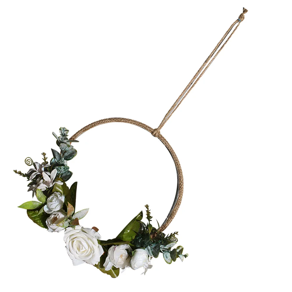 

Wreath Hoop Floral Flower Door Wall Wedding Metal Lily Decor Hanging Greenery Wreaths Garlandspring Front Rose Adornment