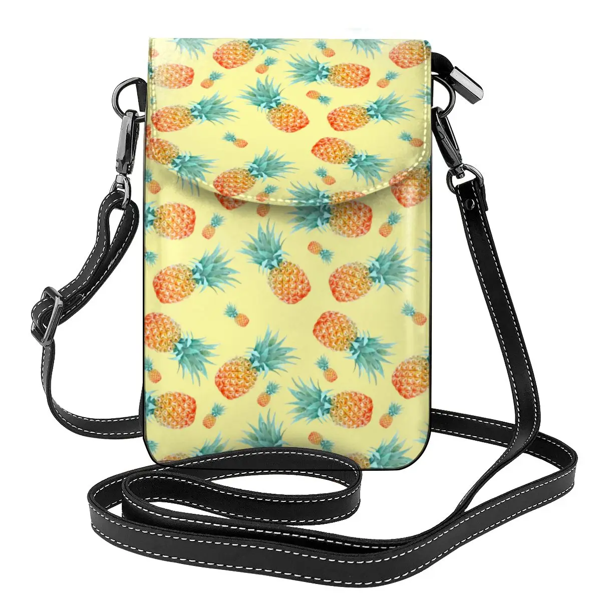 

Pineapple Pattern Shoulder Bag Tropical Fruit Woman Gifts Women Bags Aesthetic Leather Office Purse