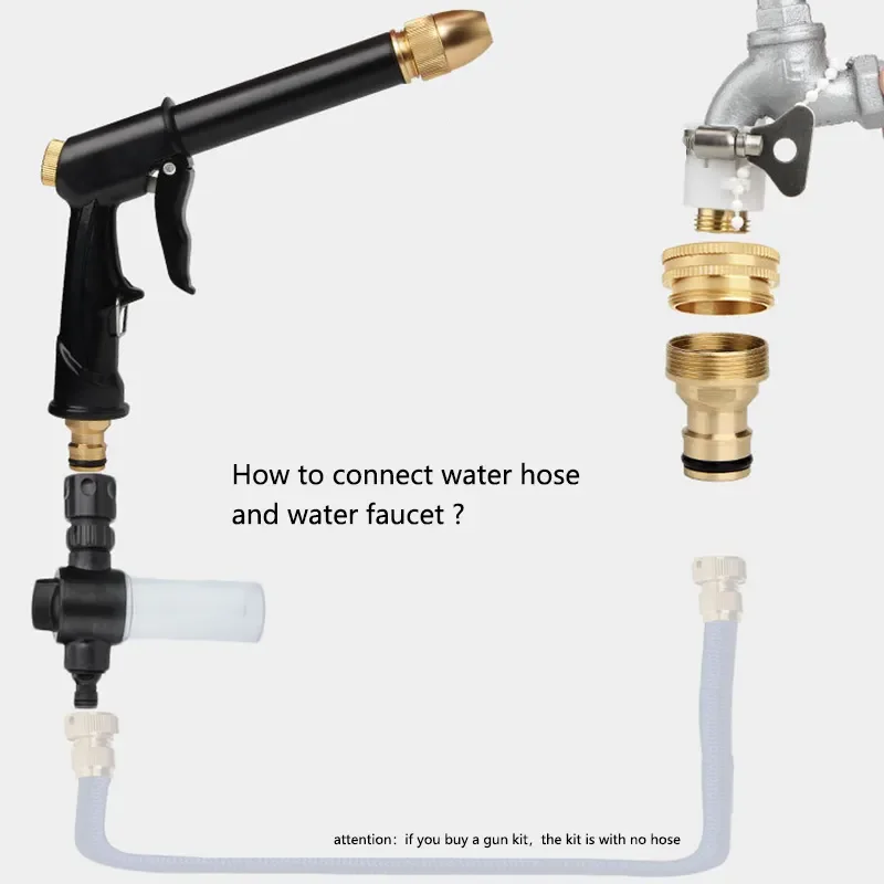 High Pressure Washer Water Gun garden hose nozzle Spray sprayer For Water jet Foam Pot Car power Cleaning Tool