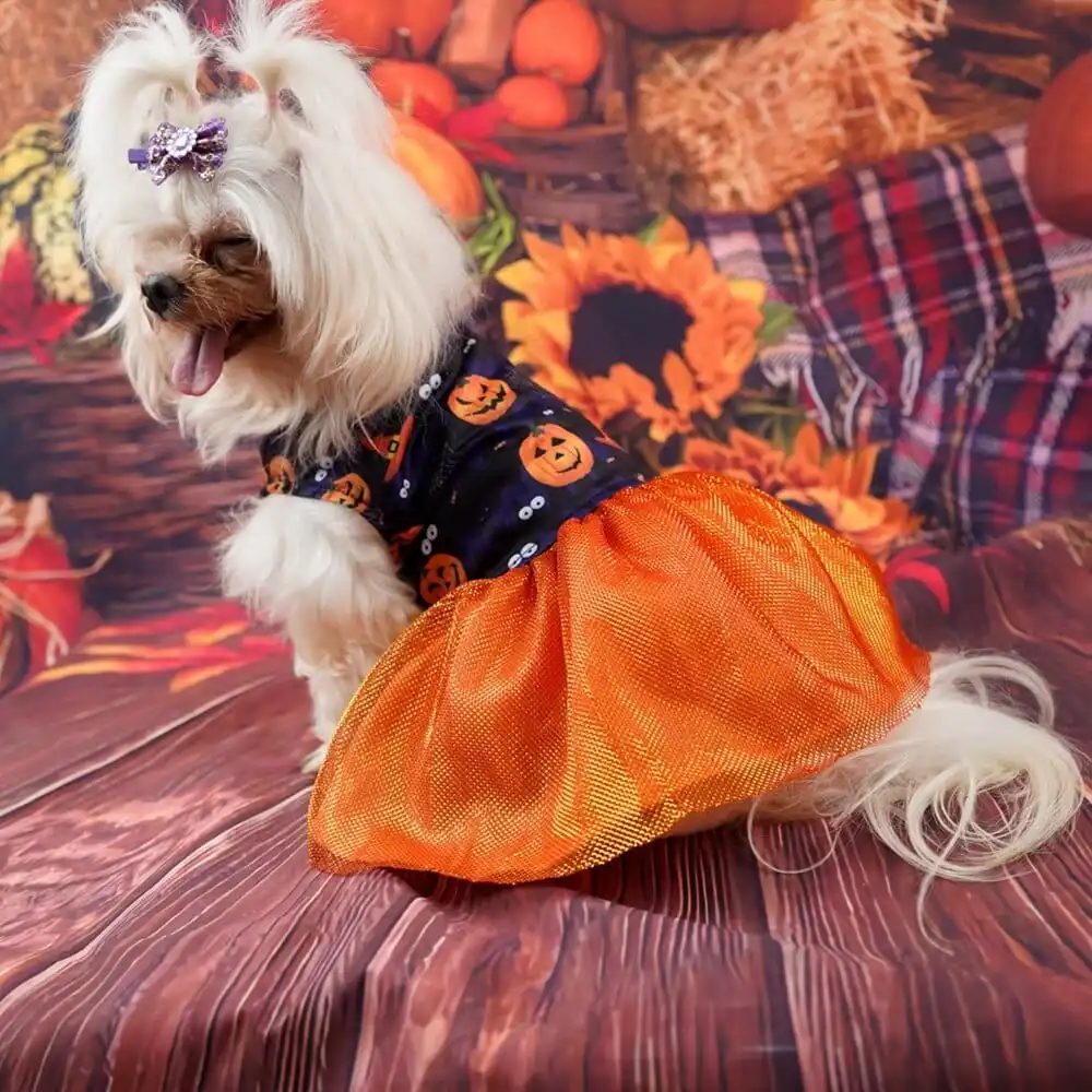 

Halloween Dog Tulle Dress Holiday Theme Costumes Dog Clothes For Small Dogs Girl Cat Apparel Puppy Clothes Halloween Dress