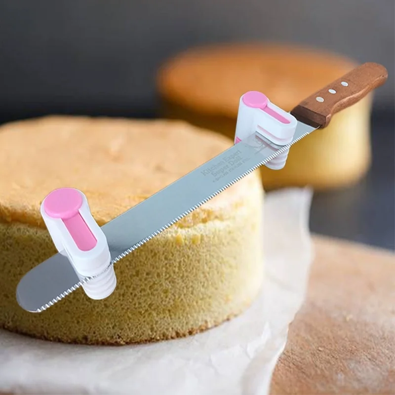 

2 Pieces / Set 5 Layers Cut Bread Knife Splitter Toast Slicer Bread Cutter Food-Grade Plastic Cake Bread Cutter