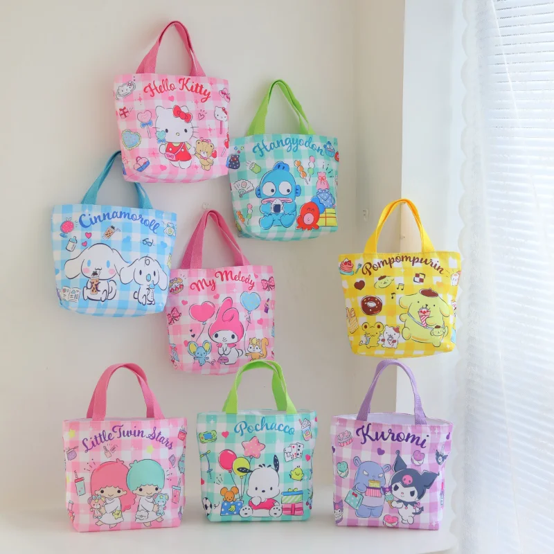 

Розовый Sanrioed Kawaii Мультфильм большая емкость изоляция Ланч-бокс сумка My Melody Cinnamoroll Kuromi Purin Dog аниме сохраняет тепло милый