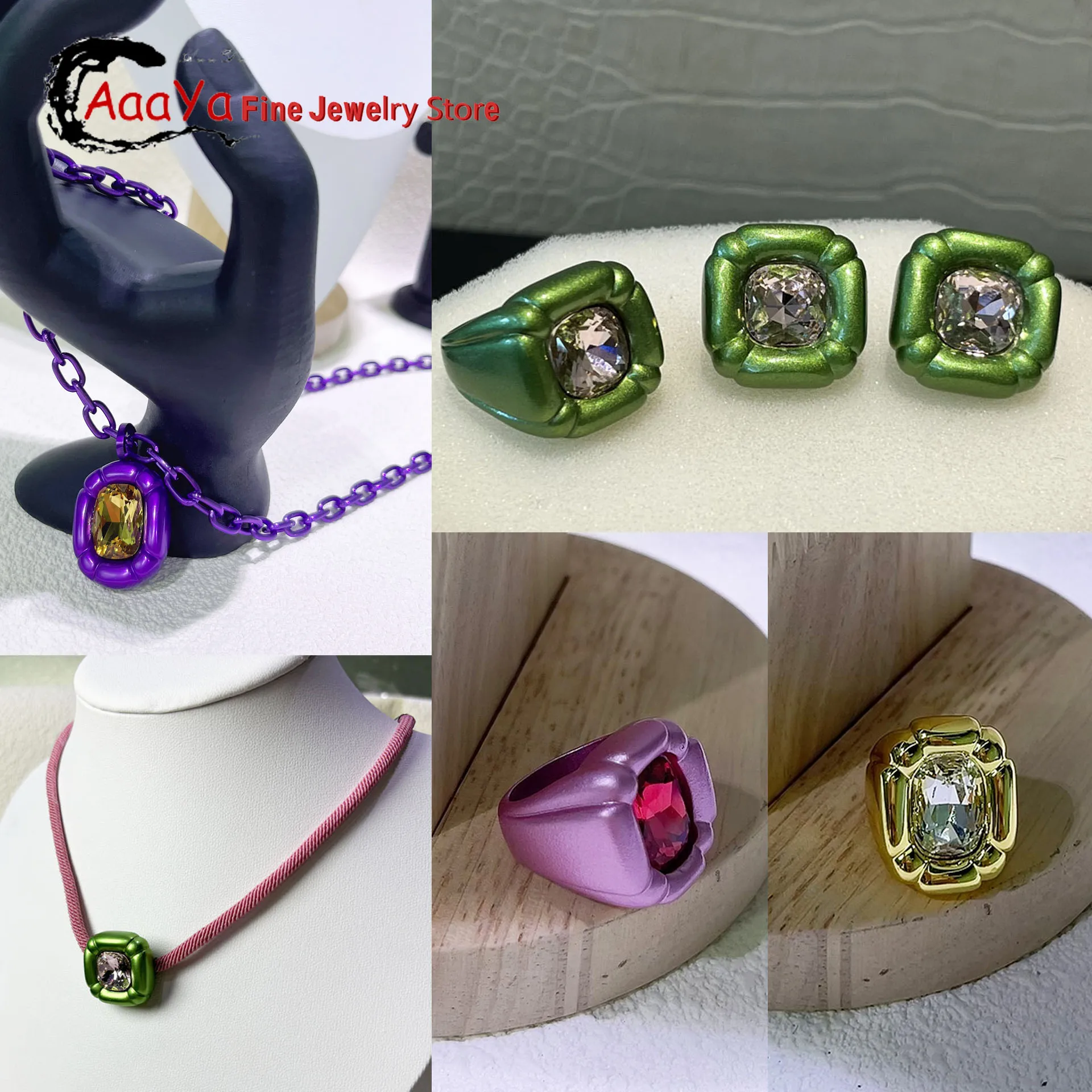 Подвески Dulcis оригинальные 2024 тонкие искусственные кристаллы ожерелье браслет