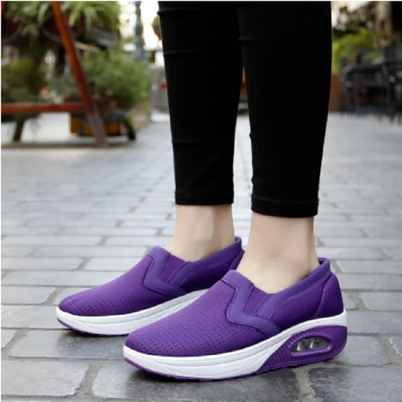 2022 New Summer Women's Casual Shoes Mesh Sneakers Thick Sole Wedge Casual Shoes Breathable Versatile Comfortable Sneakers Women