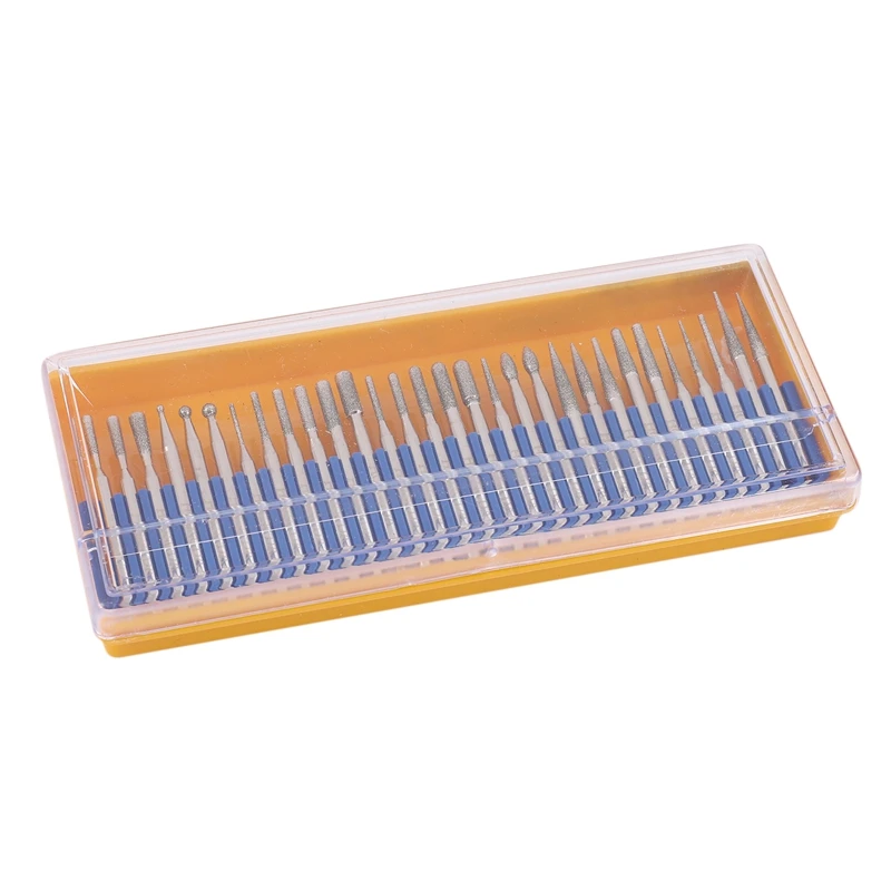 Promotion! 30 Pcs Bur Diamond Grinding Head Set Coated Carving Burrs Rotary Tool Bit Grit 120 Shank 3Mm 1/8 Inch For Dremel |