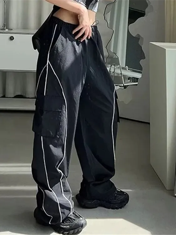 Осень/зима новинка 2024 повседневные брюки с высокой талией женские свободные