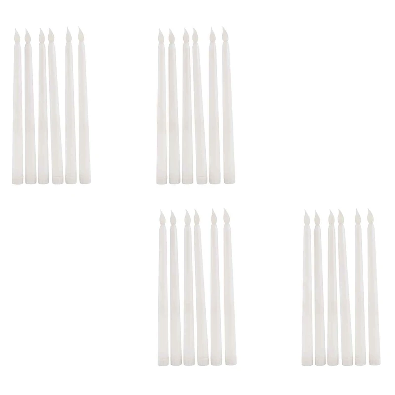 

24Pcs LED Taper Candle For Dinner, Flickering Flameless Tapered Battery Operated Table Settings Weddings Birthday